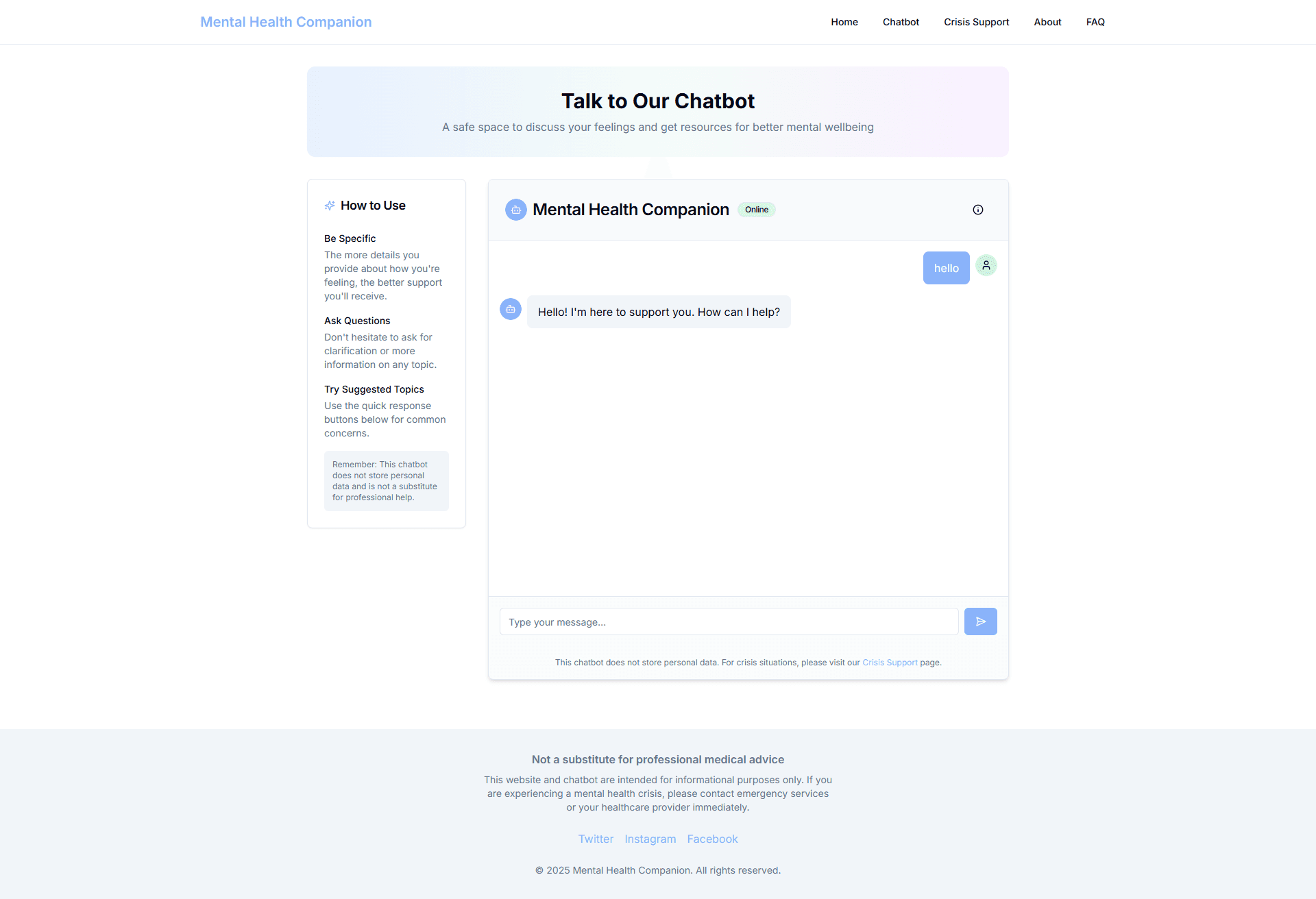 Chatbot for stress mediation