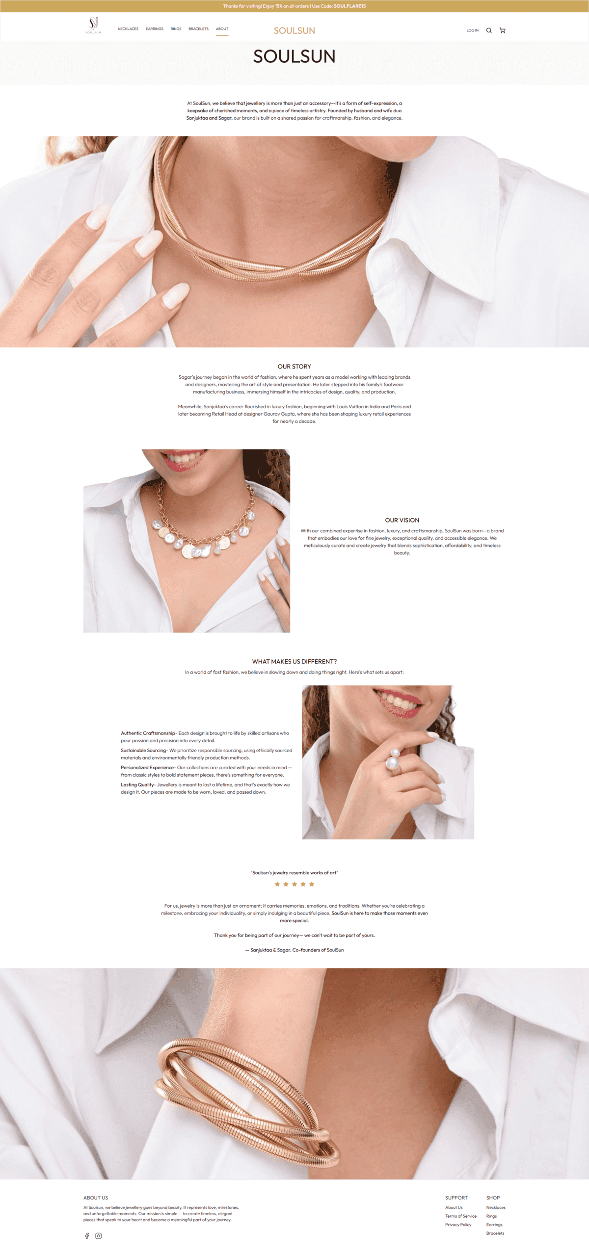 Soulsun – Jewelry Ecommerce Web Application